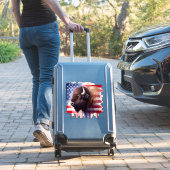 Bison mit USA-Flagge Aufkleber (Koffer Insitu)