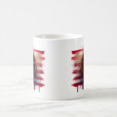 Bison mit USA-Flagge Kaffeetasse (Mittel)