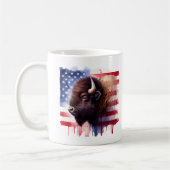 Bison mit USA-Flagge Kaffeetasse (Links)