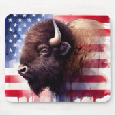 Bison mit USA-Flagge Mousepad (Vorne)