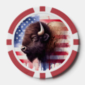 Bison mit USA-Flagge Pokerchips (Vorderseite)