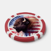 Bison mit USA-Flagge Pokerchips (Einzeln)