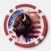 Bison mit USA-Flagge Pokerchips (Rückseite)