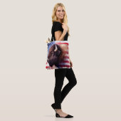 Bison mit USA-Flagge Tasche (Am Model)