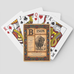 Bison, mittelalterliche Bestiarien-Kunst Spielkarten