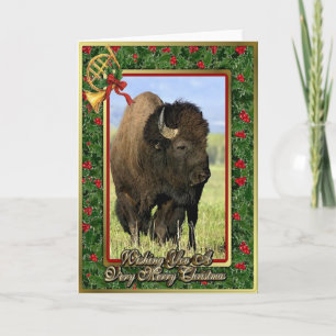 Bison North American Animal Blank Christmas Card Feiertagskarte