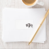 Bison oder Buffalo Antique Print Adressaufkleber (Insitu)