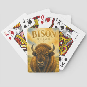 Bison-Offene-Weide-Wildlife Spielkarten