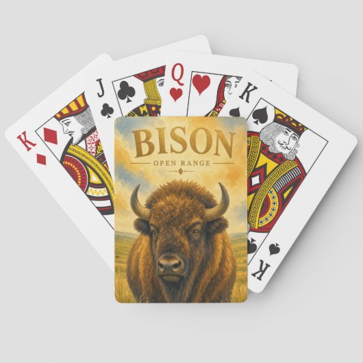 Bison-Offene-Weide-Wildlife Spielkarten (Rückseite)