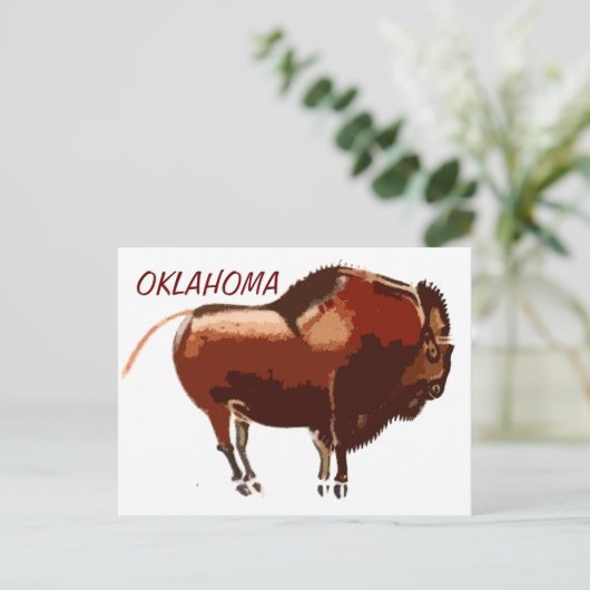Bison Oklahoma Postkarte (Stehend Vorderseite)