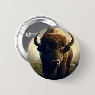 Bison Painting Button