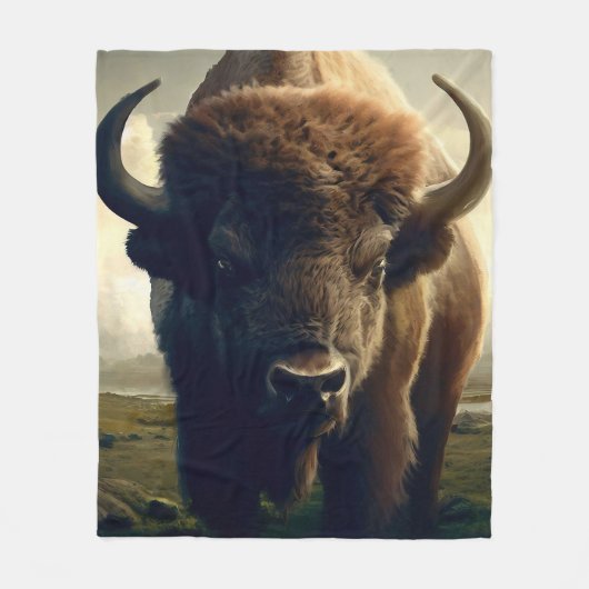 Bison Painting Fleecedecke (Vorderseite)
