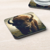 Bison Painting Getränkeuntersetzer (Linke Seite)