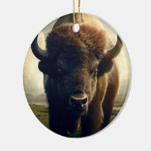 Bison Painting Keramik Ornament (Links)