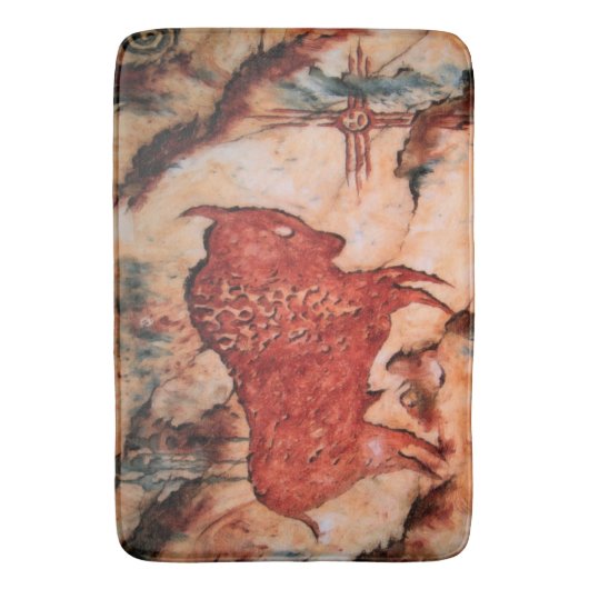 Bison-Petroglyphe-Ureinwohner-Badematte Badematte (Vorderseite Vertikal)