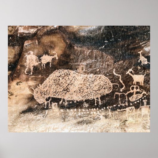 Bison Pictograph, 9 Mile Canyon, Utah Poster (Vorne)