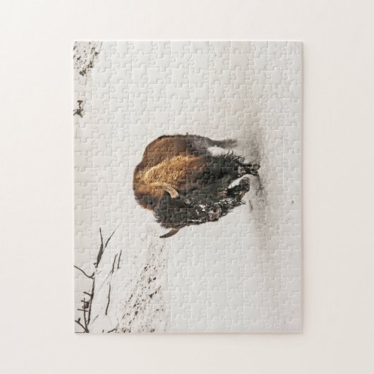 Bison Plodding Through Snow - 252 Stück Puzzle (Vertikal)