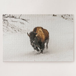 Bison Plodding Through the Snow - 1014 Stück Puzzle