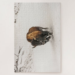 Bison Plodding Through the Snow - 1014 Stück Puzzle