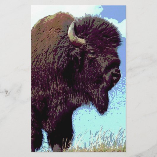 Bison Pop Art Briefpapier (Vorderseite)