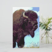 Bison Pop Art Briefpapier (Stehend Vorderseite)