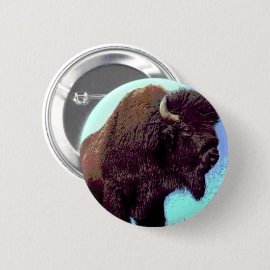 Bison Pop Art Button (Vorne & Hinten)