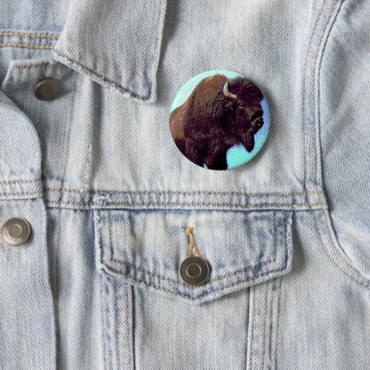 Bison Pop Art Button (Beispiel)