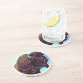 Bison Pop Art Getränkeuntersetzer (Seite)