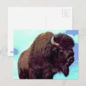 Bison Pop Art Postkarte (Vorne/Hinten)