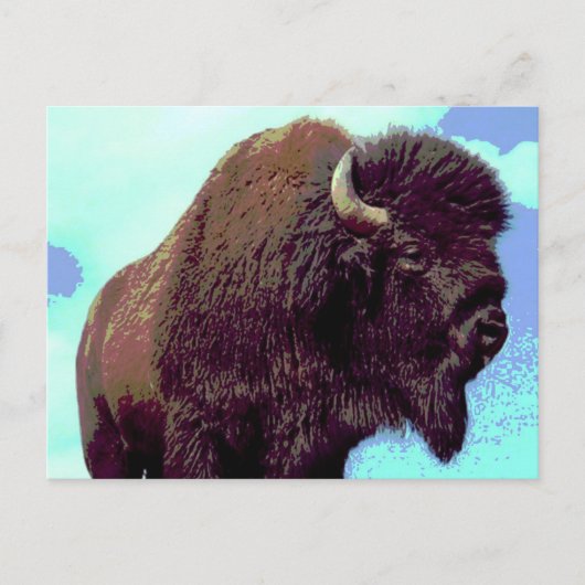 Bison Pop Art Postkarte (Vorderseite)
