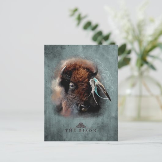 Bison - Postkarte (Stehend Vorderseite)