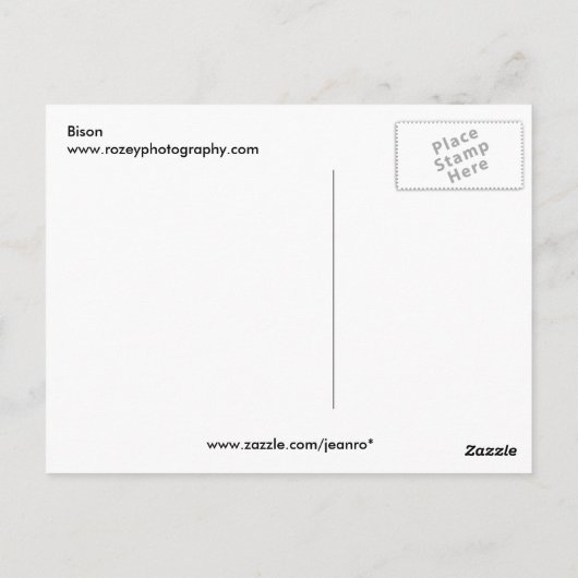 Bison Postkarte (Rückseite)