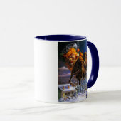 Bison Pulling Santa Claus Tasse (VorderseiteRechts)