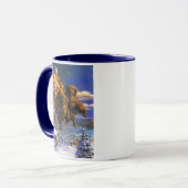 Bison Pulling Santa Claus Tasse (Vorderseite Links)