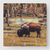 Bison Quadratische Wanduhr (Vorderseite)