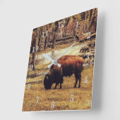 Bison Quadratische Wanduhr (Winkel)