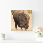 Bison Quadratische Wanduhr (Zuhause)