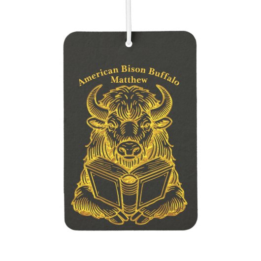 Bison Reading a Book with merkwürdige Expression Autolufterfrischer (Vorderseite)