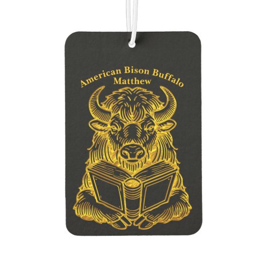 Bison Reading a Book with merkwürdige Expression Autolufterfrischer (Rückseite)