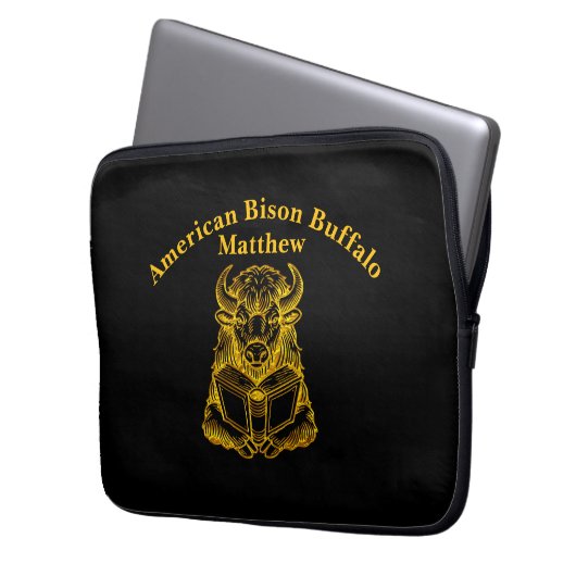 Bison Reading a Book with merkwürdige Expression Laptopschutzhülle (Vorderseite Links)
