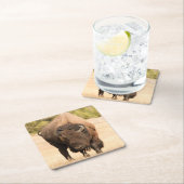 Bison Rechteckiger Pappuntersetzer (Vor Ort)