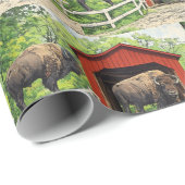 Bison Red Covered Bridge Geschenkpapier (Rolleneckpunkt)