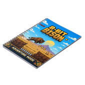 Bison, Retro-8-Bit-Pixelkunst Notizblock (Linke Seite)
