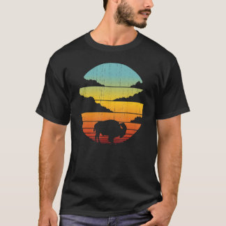 Bison Retro Vintag 60er 70er Sunset Buffalo Mammal T-Shirt