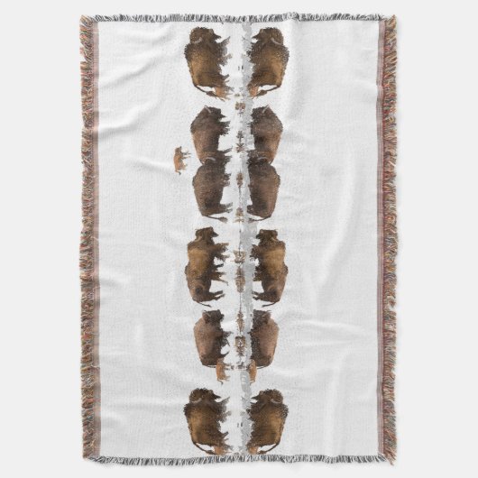 Bison Roaming im Winterschnee | Decke (Vorderseite Vertikal)