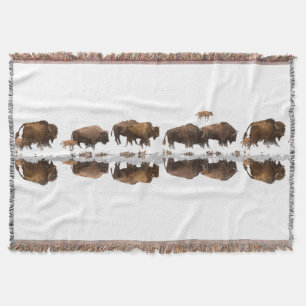 Bison Roaming im Winterschnee Decke