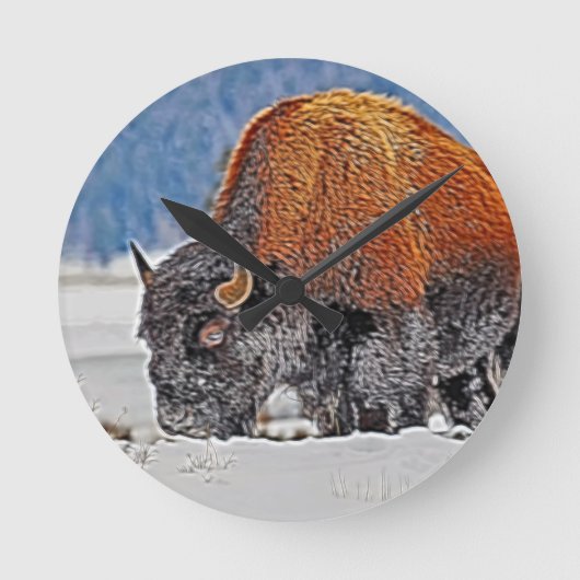 Bison Runde Wanduhr (Vorderseite)