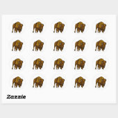 Bison Runder Aufkleber (Blatt)