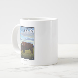 Bison Scene - Chitina River Basin, Alaska Jumbo-Tasse