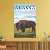 Bison Scene - Chitina River Basin, Alaska Leinwanddruck (Insitu (Wohnzimmer))